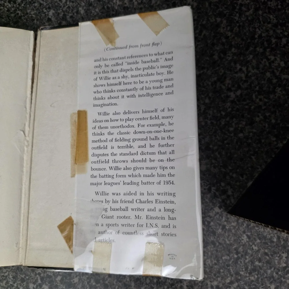Willie Mays Born to Play Ball 1955 Hard Cover‎ With Dust Jacket 3rd Impression